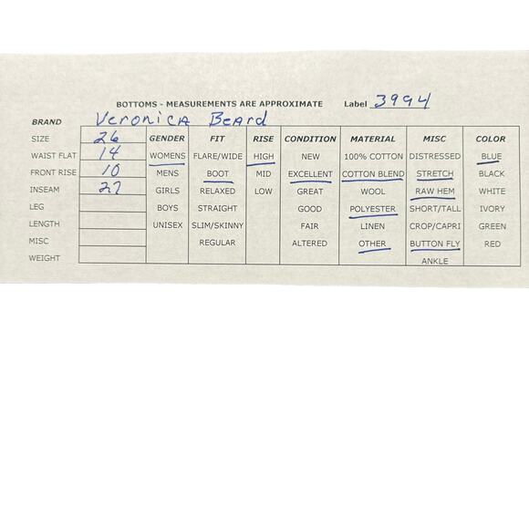 Veronica Beard Womens Carolyn 10" Baby Boot Cut Jeans Blue Red Dark Wash USA 26 - Picture 10 of 10